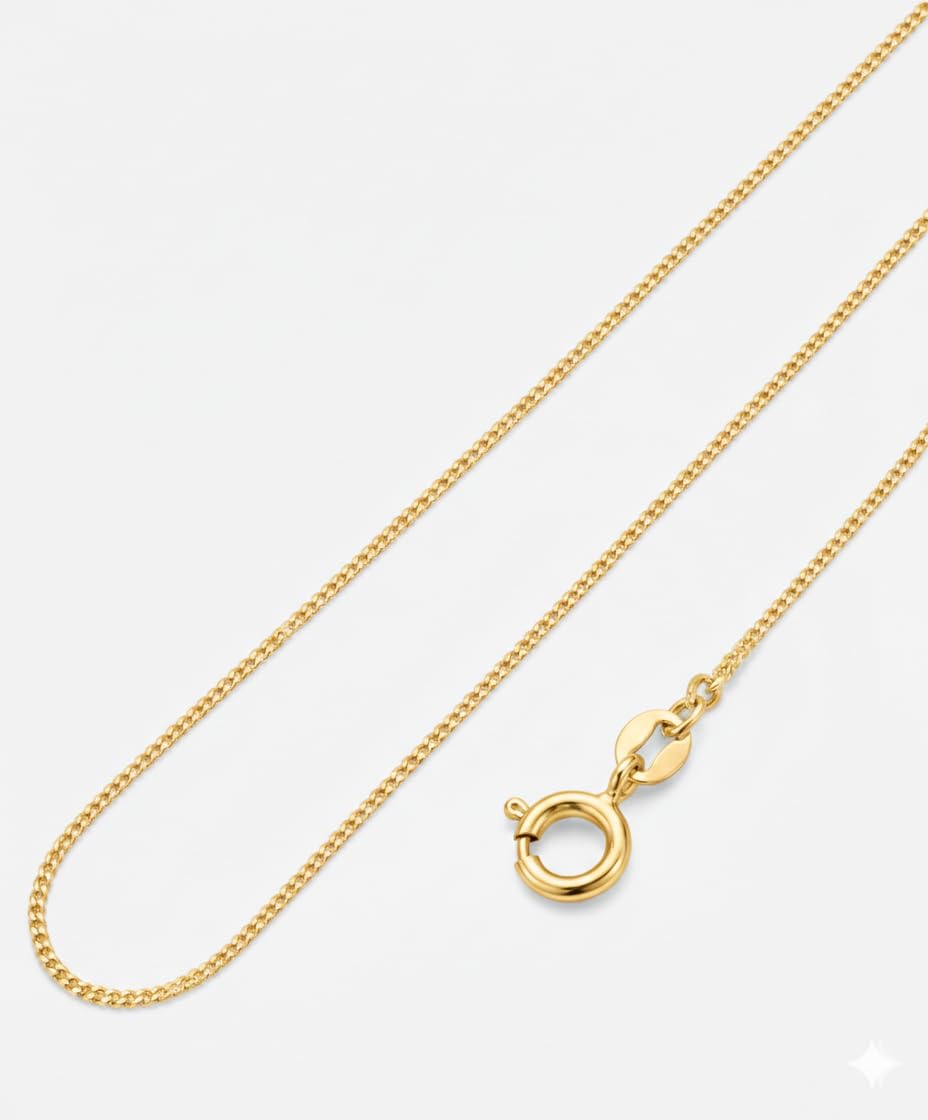 MYSTIC JEWELS – Cadena Fina de plata 925 Estilo Gourmette | 6 Medidas (40–70 cm) | Con Bolsa de Regalo