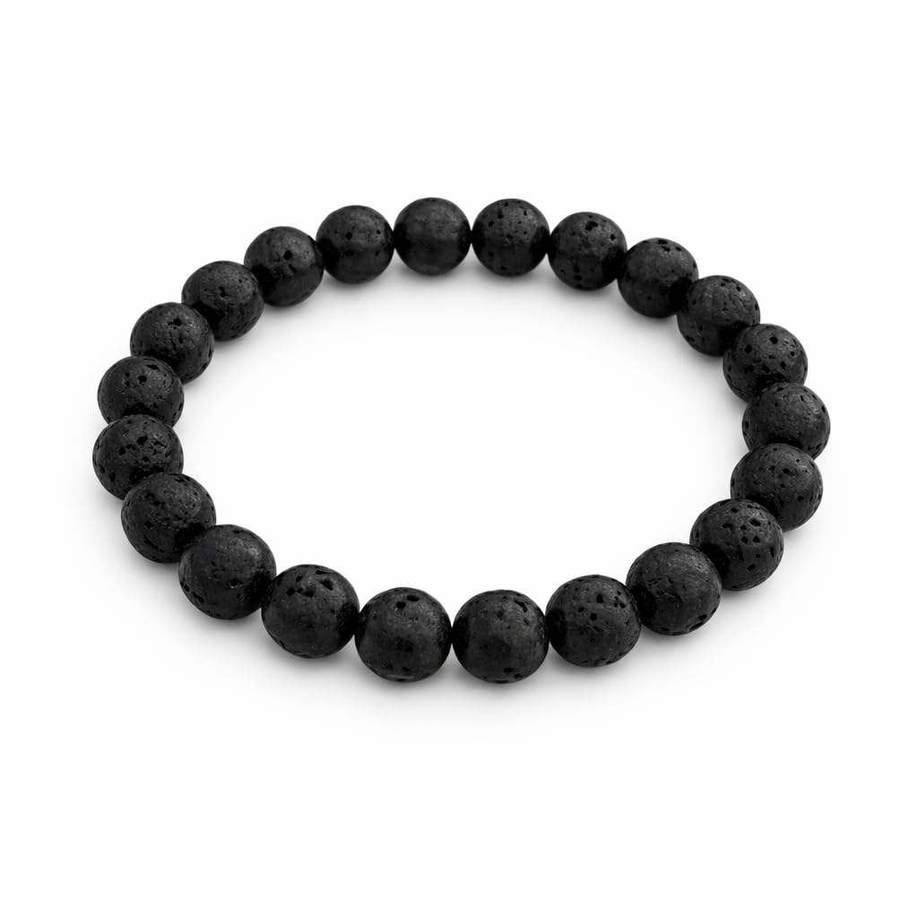 MYSTIC JEWELS - Pulsera de Piedra Natural con Cuentas – Pulsera Elástica Ajustable 17–21 cm – Piedras Semipreciosas Unisex