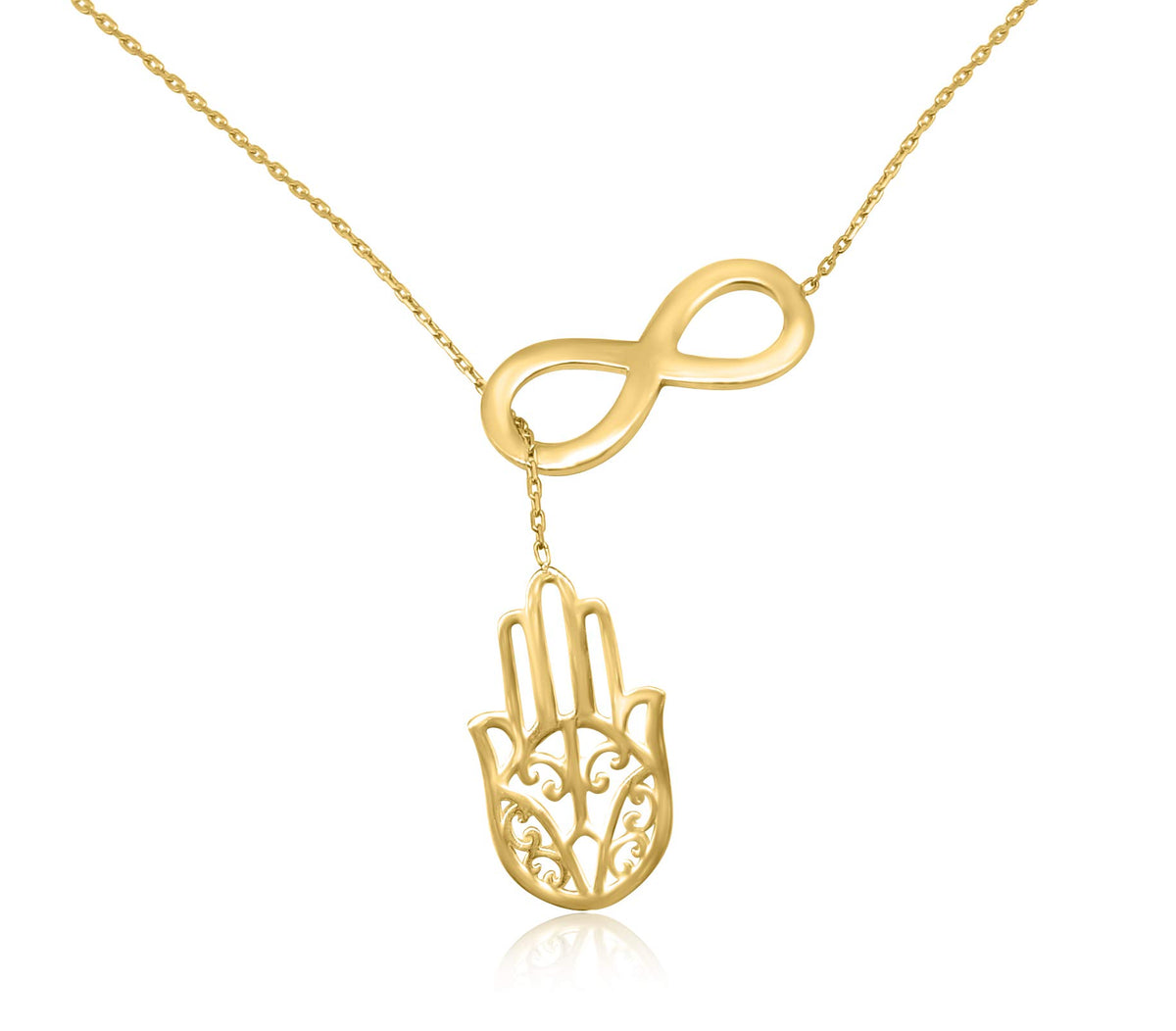 Mystic Jewels - Mano de Fatima con Infinito - Plata de Ley 925 - Regalar para Buena Suerte