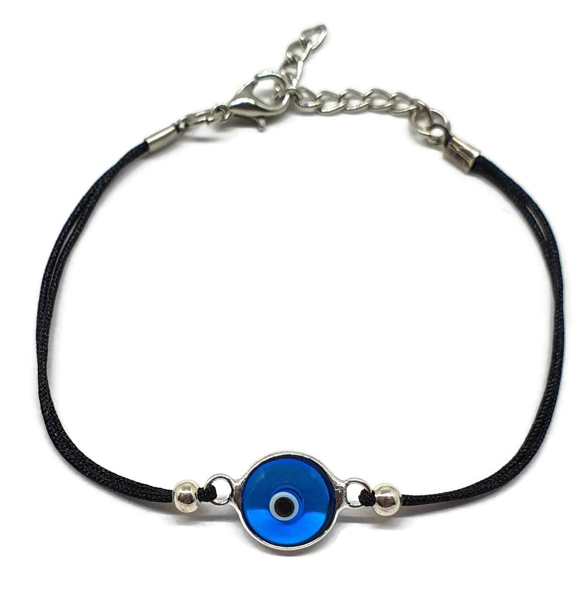 MYSTIC JEWELS By Dalia - Pulsera Kabbalah de Hilo Rojo, amuleto, protección mal de ojo, buena suerte, good luck (Ojo Cristal - Hilo Negro)
