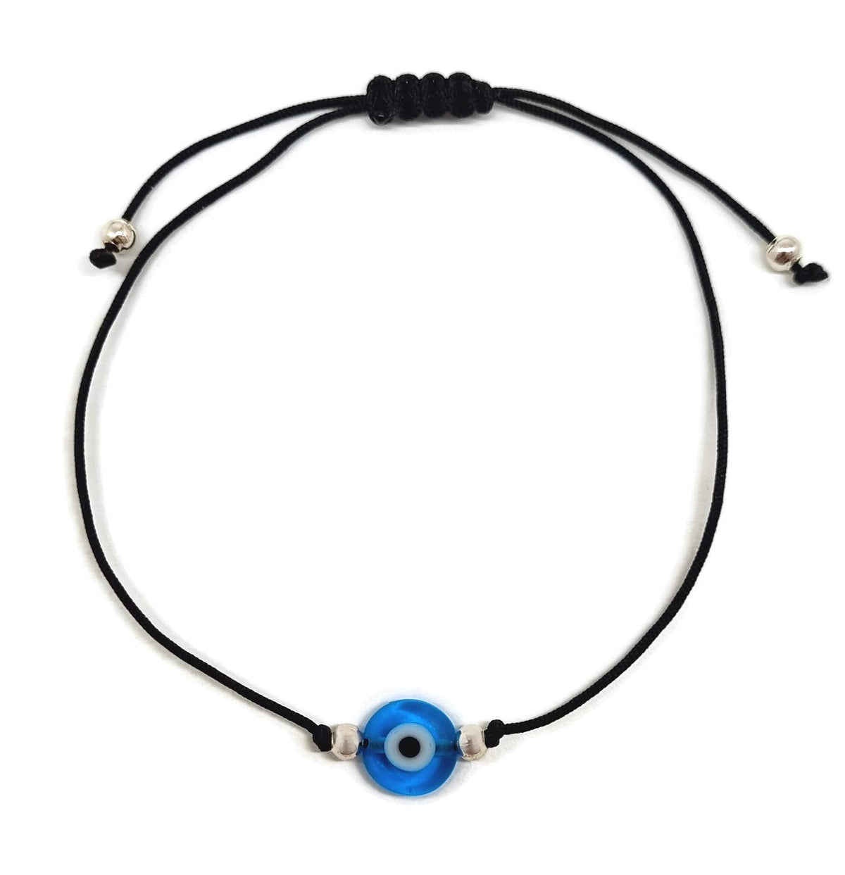 Pulsera Clásico Ojo de la Buene Suerte con Hilo Rojo para Regalar (Negro)