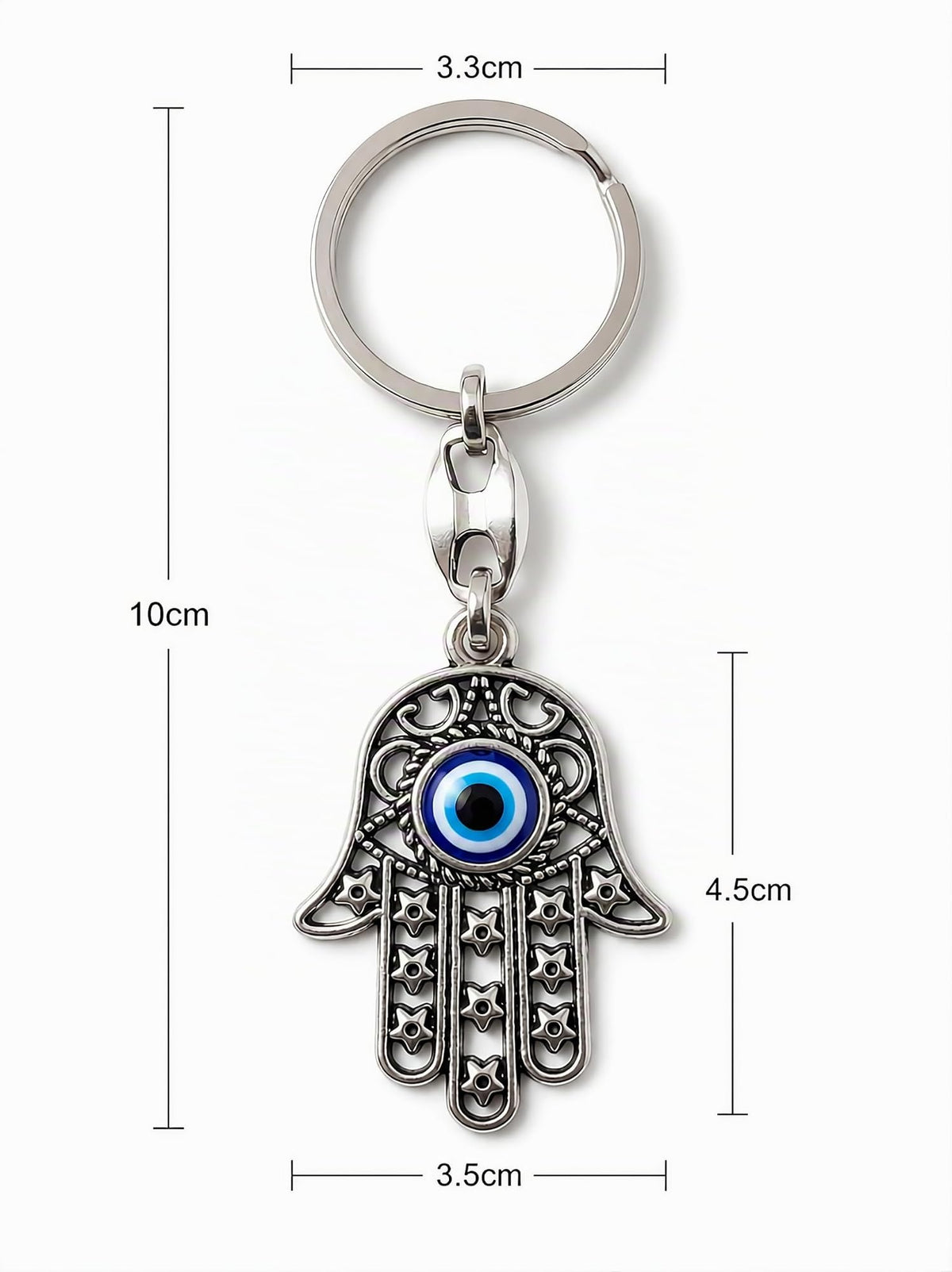MYSTIC JEWELS By Dalia - Llavero Ojo Turco Mano de Fatima - Hamsa - Amuleto Buene Suerte - Good Luck Keychain - para Regalar