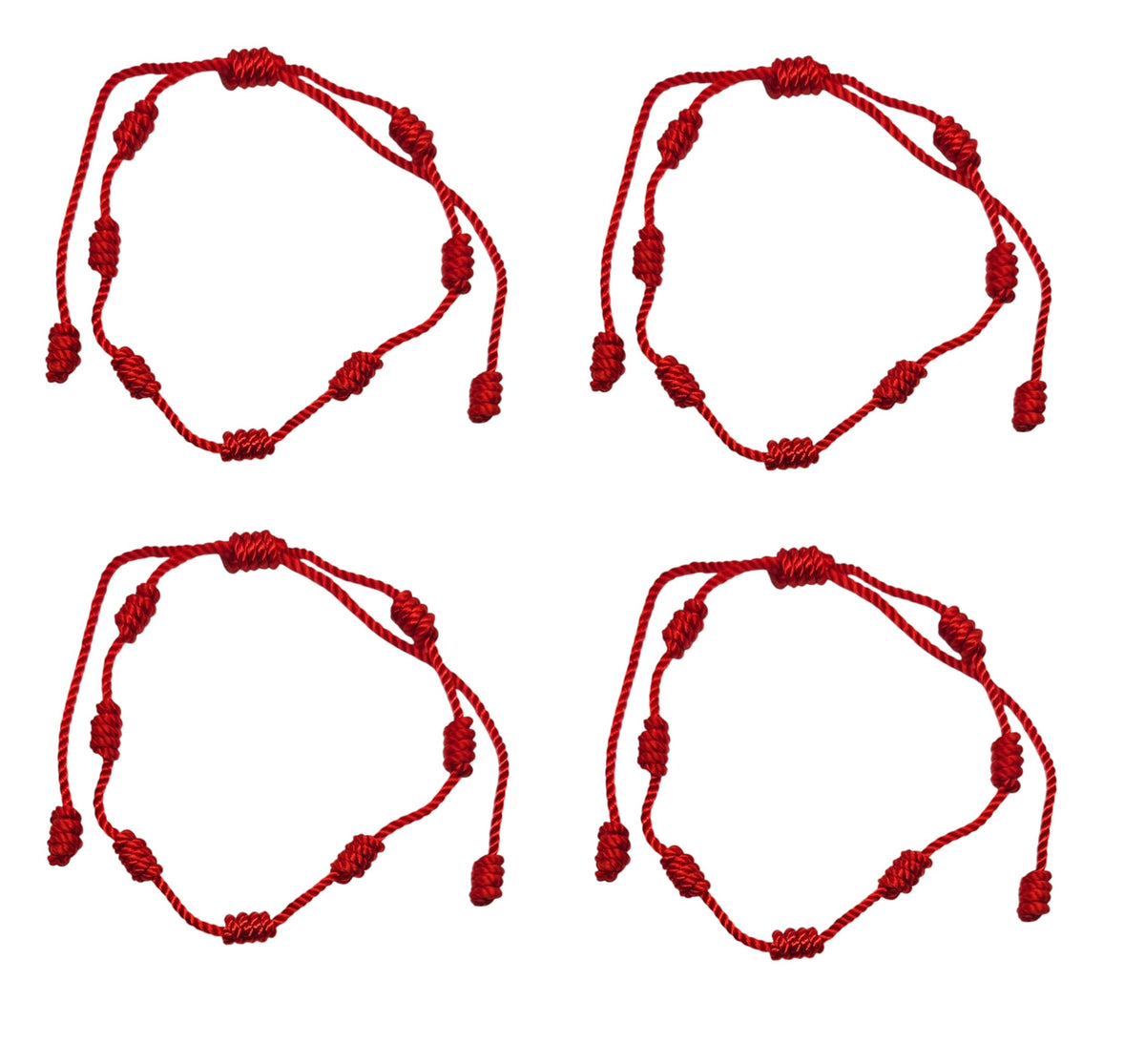 MYSTIC JEWELS - Pulsera de Cuerda Roja con 7 Chakras, Amuleto de Protección y Buena Suerte, Ajustable, Hecha a Mano, para Mujeres y Hombres, Símbolo de Amistad