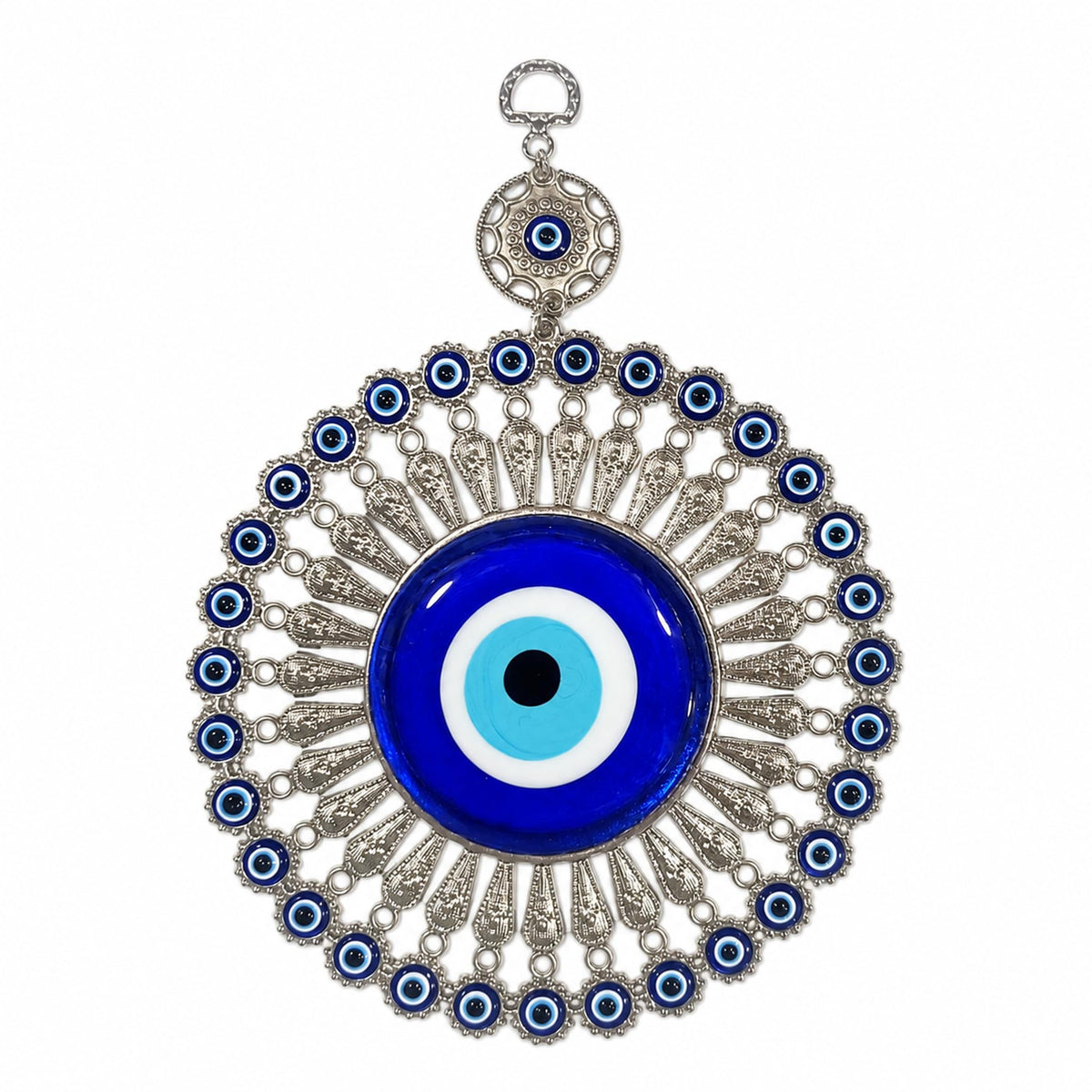 MYSTIC JEWELS - Ornamento de Pared Ojo Turco Metal con Vidrio 24 cm