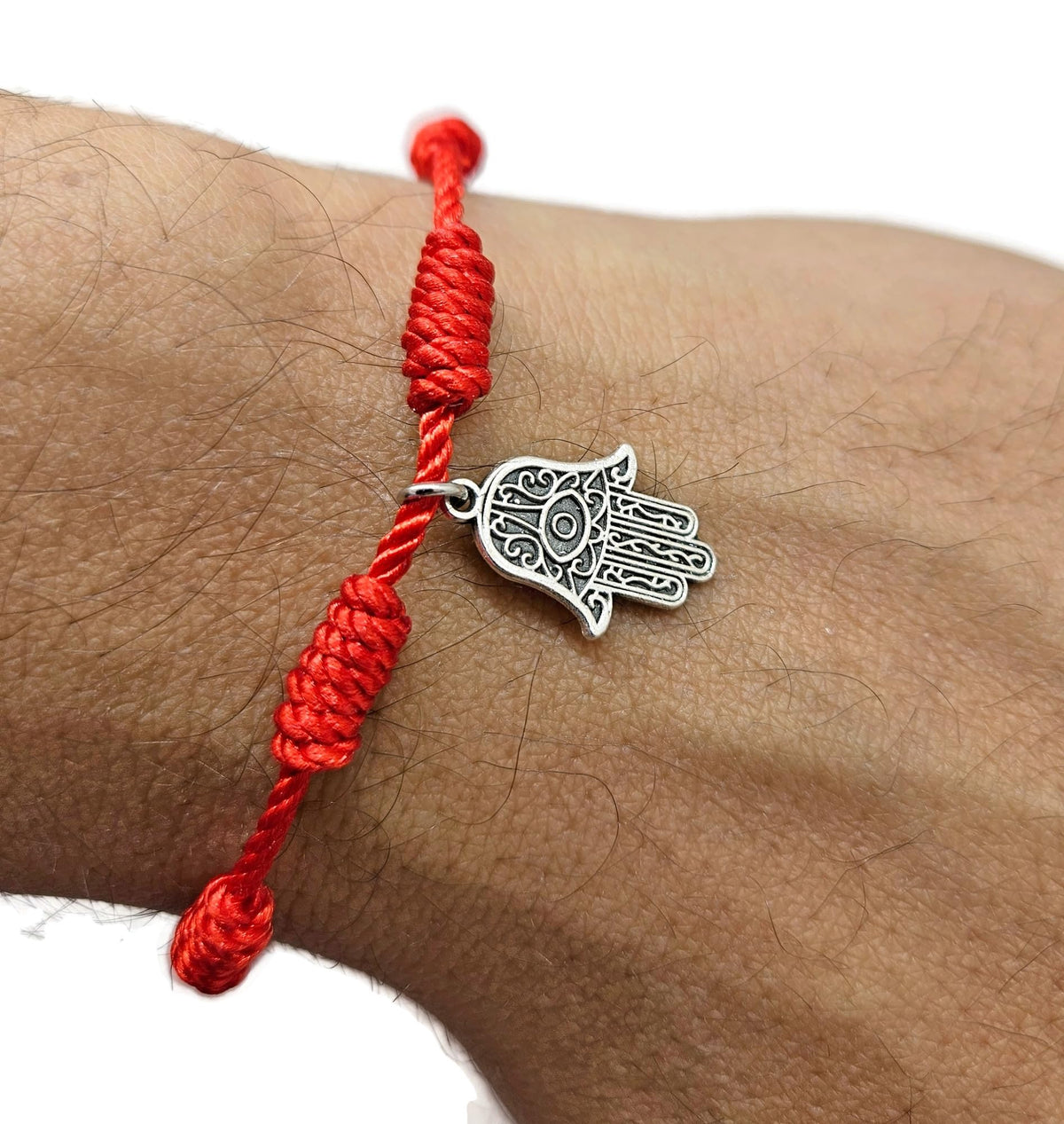 MYSTIC JEWELS By Dalia - Pulsera con nudos Roja con Amuleto - ajustable - protección de mal de ojo, buena suerte - para Mujer y Hombre
