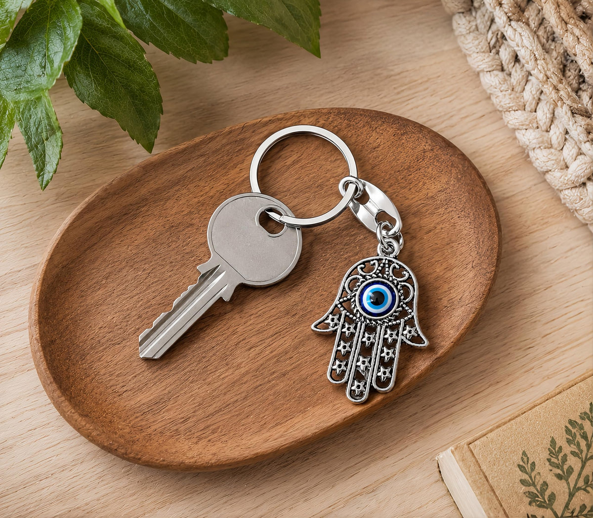 MYSTIC JEWELS By Dalia - Llavero Ojo Turco Mano de Fatima - Hamsa - Amuleto Buene Suerte - Good Luck Keychain - para Regalar