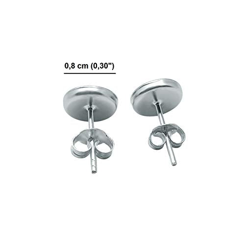 MYSTIC JEWELS By Dalia - Pendientes Mal de Ojo turco pequeño en cristal - Plata de Ley 925 (Azul Marino)