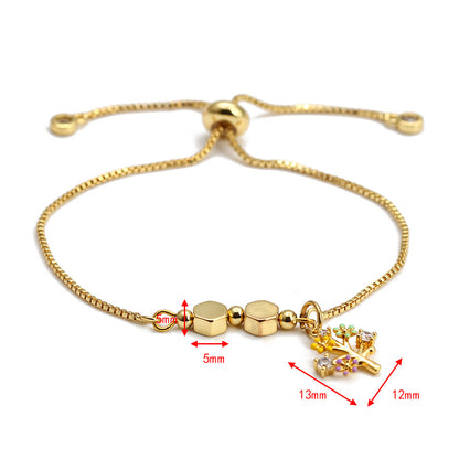 EVIL EYE Fatima main arbre turc mauvais œil Bracelet à breloques couleur or réglable Bracelet bijoux de mode pour femmes filles BE149