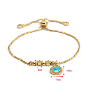 EVIL EYE Fátima Mano Árbol Turco Mal de Ojo Charm Pulsera Color Oro Pulsera Ajustable Joyería de Moda para Mujeres Niñas BE149