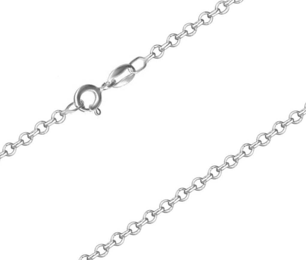 MYSTIC JEWELS By Dalia - Collar Plata de Ley 925 Rodiada Rolo de 1,3 mm, para mujer, sin colgante, disponible en 40,45,50 cm