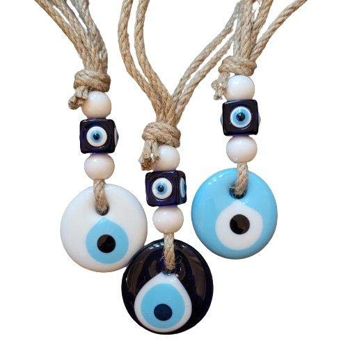 MYSTIC JEWELS - Ojo Turco con Jude para Casas, Coches - Amuleto Buene Suerte - Good Luck Ornament (Azul)