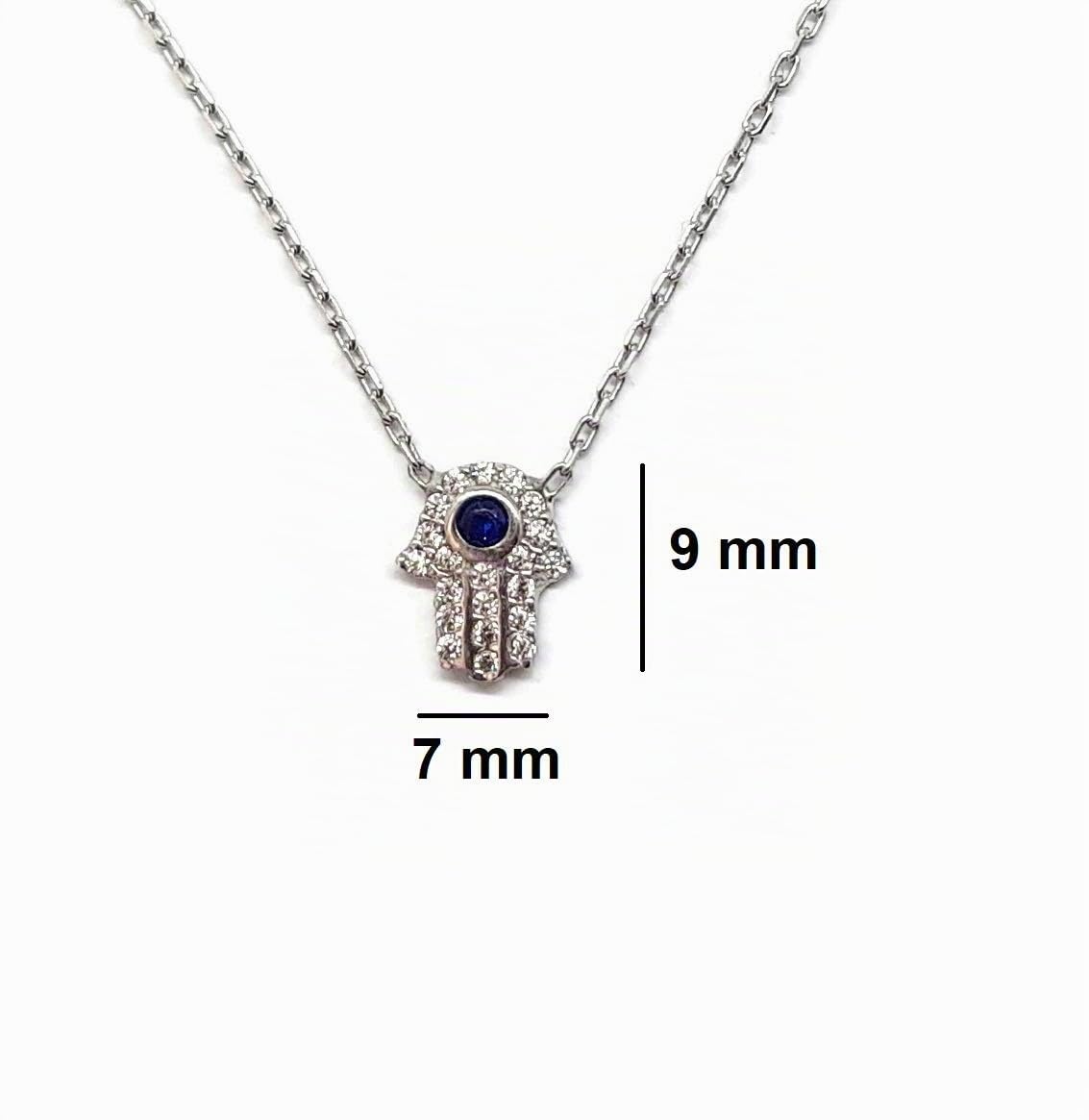 MYSTIC JEWELS Collar Mano de Fatima con Colgante de Buena Suerte - Minimalista - Plata de Ley 925 para protegerte by Dalia