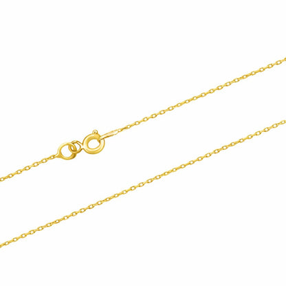 MYSTIC JEWELS – Cadena Collar de Plata de Ley 925 con Baño de Oro 14K, Forzada Diamantada 1 mm para Mujer, disponible en 40,45,50,55,60 cm