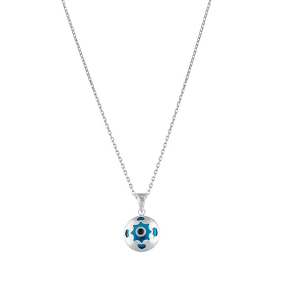 MYSTIC JEWELS By Dalia - Collar Plata de Ley 925 y Mal de Ojo en Cristal, Minimalista, en diferentes Formas (Mano, Estrella, Redondo) (4 Esquinas)