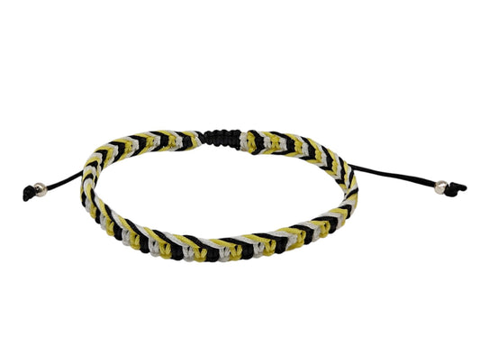 MYSTIC JEWELS - Pulsera Trenzada Macramé Ajustable, Hecha a mano, Amuleto de Protección y Suerte, Diseño de 3 Colores, Cordón Tejido