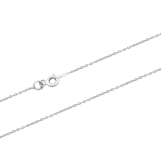 MYSTIC JEWELS By Dalia - Cadena de Plata de Ley 925 Rodiada Forzada Diamantada de 1mm, para mujer, disponible en 40,45,50,55,60 cm