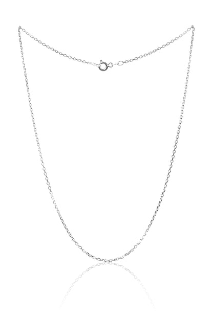 MYSTIC JEWELS By Dalia - Cadena de Plata de Ley 925 Rodiada Forzada Diamantada de 1mm, para mujer, disponible en 40,45,50,55,60 cm