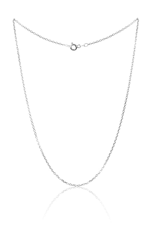 MYSTIC JEWELS By Dalia - Cadena de Plata de Ley 925 Rodiada Forzada Diamantada de 1mm, para mujer, disponible en 40,45,50,55,60 cm