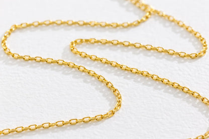 MYSTIC JEWELS – Cadena Collar de Plata de Ley 925 con Baño de Oro 14K, Forzada Diamantada 1 mm para Mujer, disponible en 40,45,50,55,60 cm