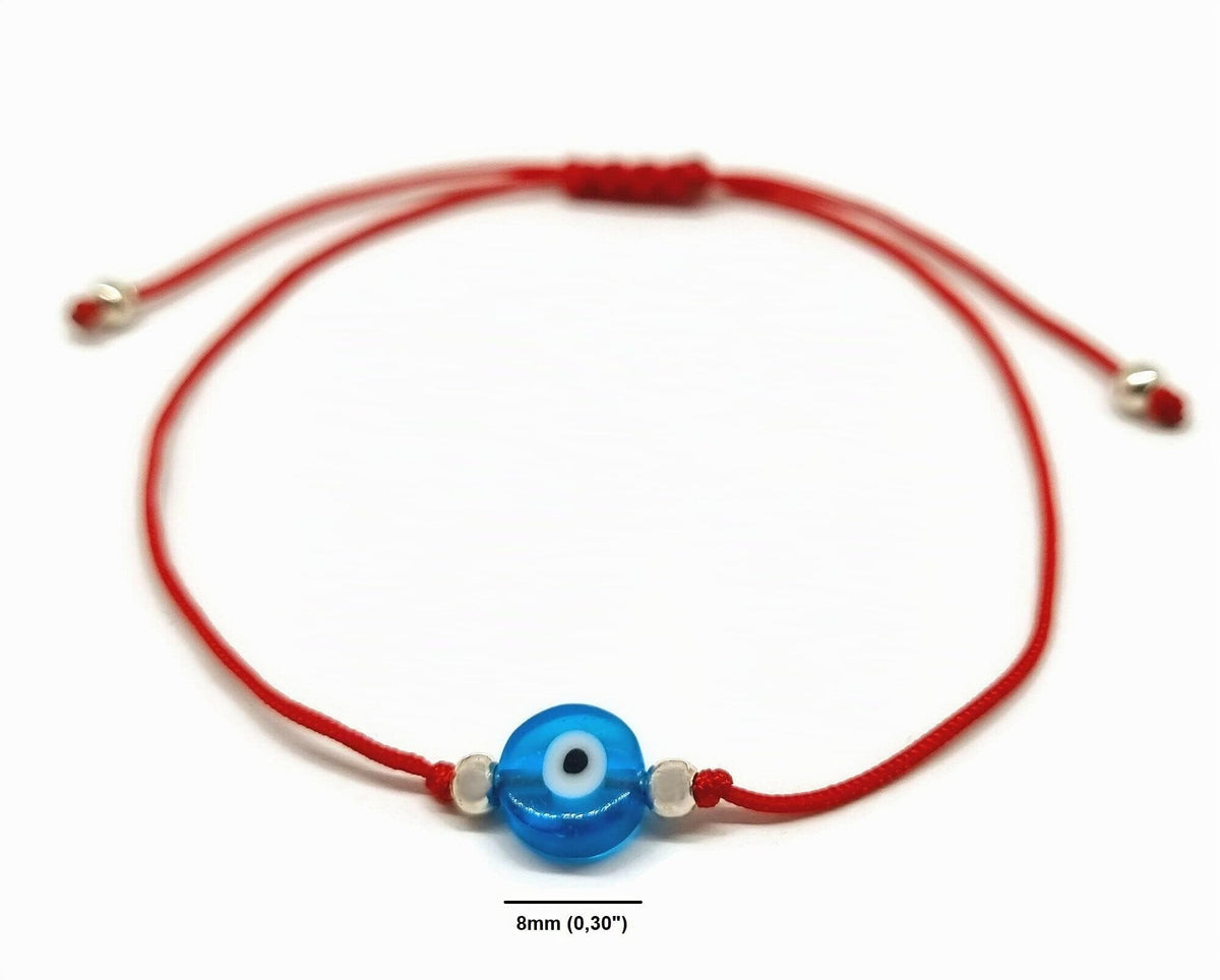 Pulsera Clásico Ojo de la Buene Suerte con Hilo Rojo para Regalar (Rojo)