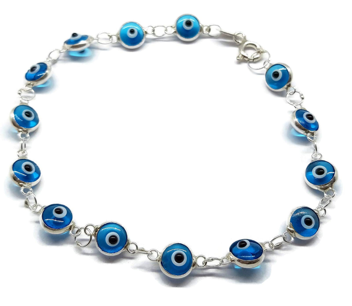 MYSTIC JEWELS by Dalia - Pulsera de Plata Mal de Ojo - 19cm (Multicolor)