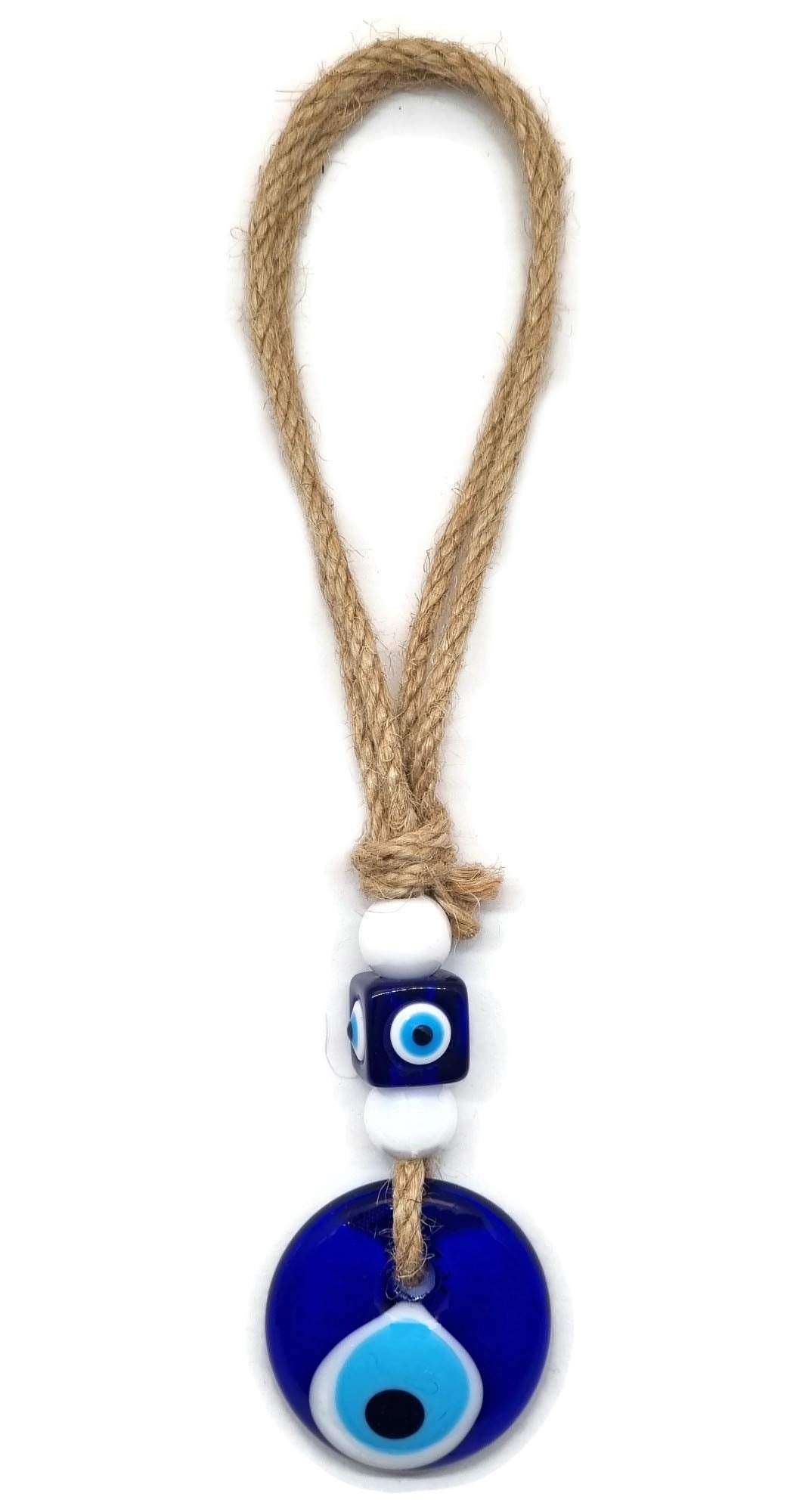 MYSTIC JEWELS - Ojo Turco con Jude para Casas, Coches - Amuleto Buene Suerte - Good Luck Ornament (Azul)