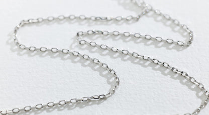 MYSTIC JEWELS By Dalia - Cadena de Plata de Ley 925 Rodiada Forzada Diamantada de 1mm, para mujer, disponible en 40,45,50,55,60 cm