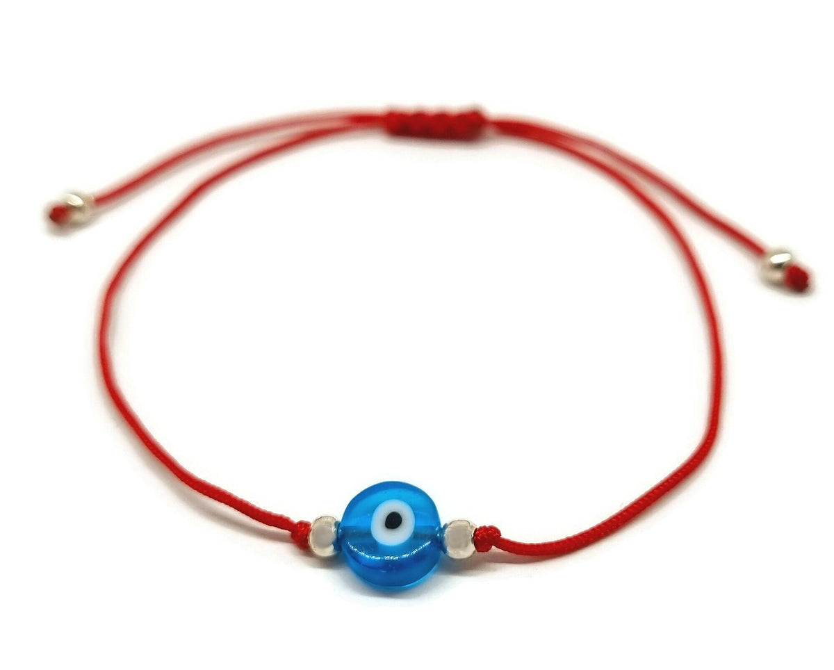 Pulsera Clásico Ojo de la Buene Suerte con Hilo Rojo para Regalar (Rojo)