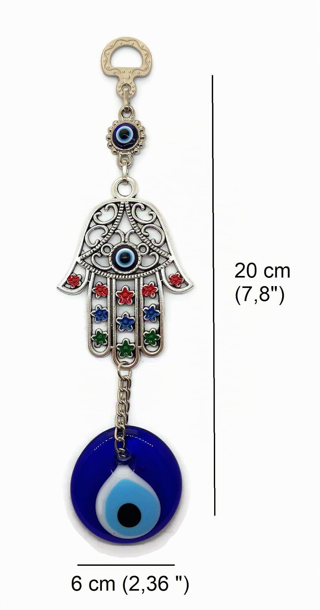 Mystic Jewels - Colgante Ojo Turco con Mano de Fatima para Pared