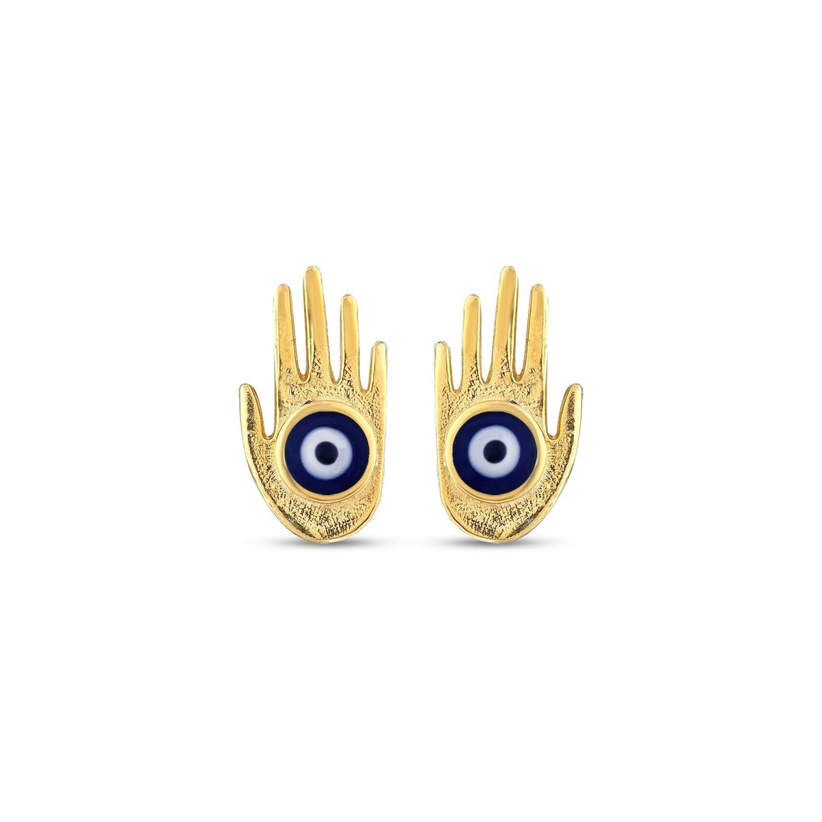 MYSTIC JEWELS - Pendiente de Plata 925 con Mano de Fátima y Ojo Turco de Esmalte para mujer, aretes
