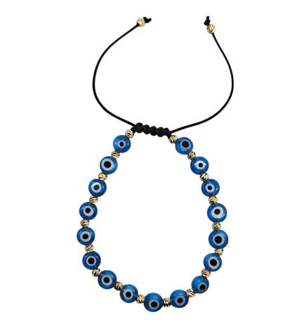 Pulsera de Cuentas de Vidrio con Mal de Ojo Turco, Suerte y Protección
