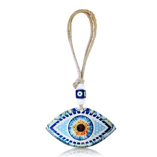 MYSTIC JEWELS - Adorno Decoración de Pared de Cristal Evil Eye (Ojo Turco) para el hogar, Amuleto de la Suerte, Regalo, Cumpleaños