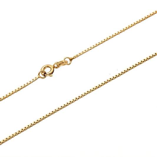 MYSTIC JEWELS - Cadena Veneciana de Plata de Ley 925, Chapada en Oro, 1 mm, Collar Fino Ajustable Minimalista Para Mujer