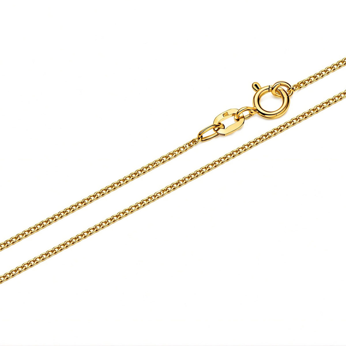 MYSTIC JEWELS – Cadena Grumet de Plata de Ley 925 | Collar Fino Barbado | 6 Medidas (40–70 cm) | Con Bolsa de Regalo (Dorada, 50 cm)