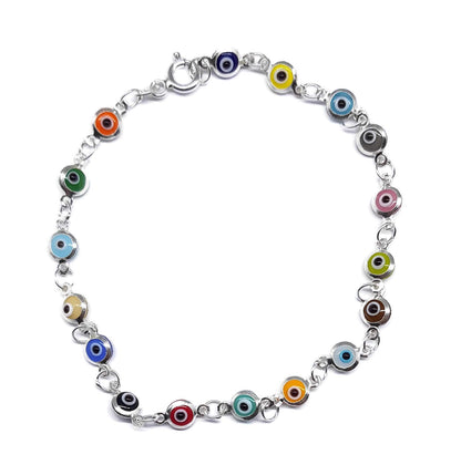 MYSTIC JEWELS by Dalia - Pulsera de Plata Mal de Ojo - 19cm (Multicolor)