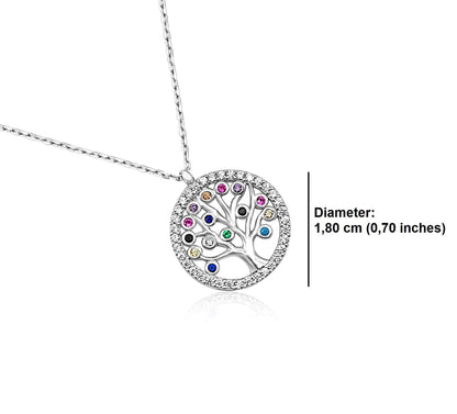 Mystic Jewels By Dalia - Collar Árbol de la Vida - Plata de Ley 925 con zirconitas