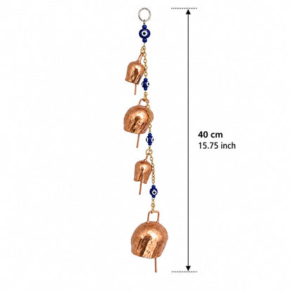 MYSTIC JEWELS - Campanas Decorativas de Metal con Cuentas de Ojo Turco