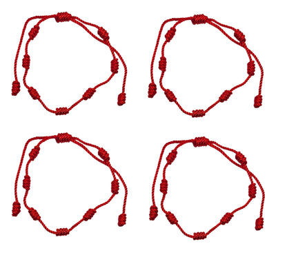 MYSTIC JEWELS - Pulsera de Cuerda Roja con 7 Chakras, Amuleto de Protección y Buena Suerte, Ajustable, Hecha a Mano, para Mujeres y Hombres, Símbolo de Amistad