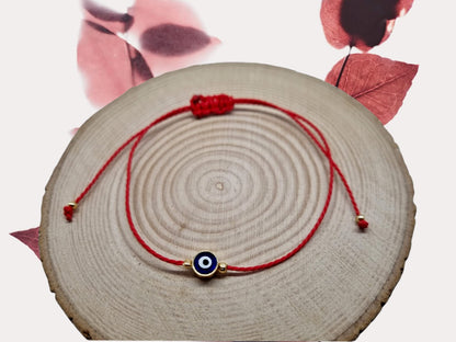 MYSTIC JEWELS by Dalia - Pulsera Hilo Rojo - Ojo Turco Azul girando para Buene Suerte