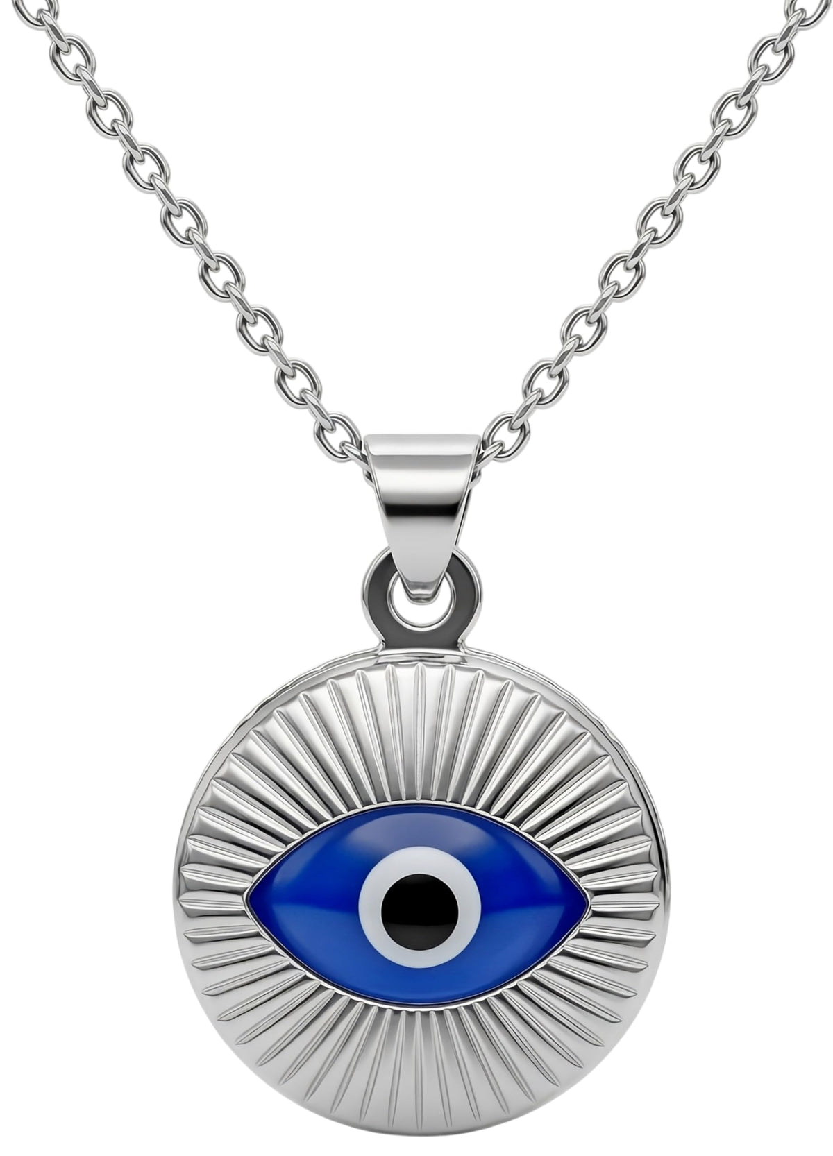 MYSTIC JEWELS By Dalia - Collar mal de ojo de cristal y plata de ley 925 - Ojo Turco Redondo para regalar