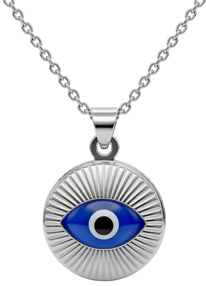 MYSTIC JEWELS By Dalia - Collar mal de ojo de cristal y plata de ley 925 - Ojo Turco Redondo para regalar