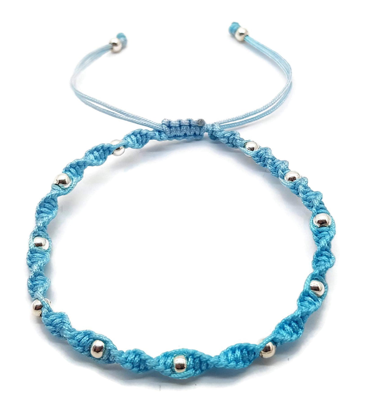 MYSTIC JEWELS - Pulsera Kabbalah de Hilo de Colores con bolas, amuleto, protección mal de ojo, buena suerte, good luck (Turquesa)