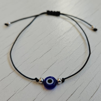 MYSTIC JEWELS - 10 Piezas Pulsera de Protección con Ojo Turco Azul Marino, Cordón Rojo Ajustable, Amuleto de la Suerte