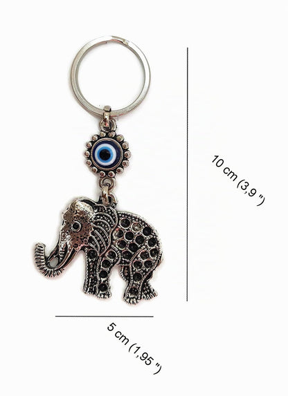 MYSTIC JEWELS - Llavero ojo turco Elefante - Amuleto Buene suerte - Good Luck Keychain - Para Regalar