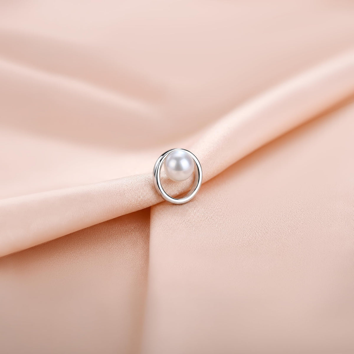 MYSTIC JEWELS - Pendientes de Plata de Ley 925, Diseño Circular con Perla, Studs Elegantes para Mujer, 10 mm