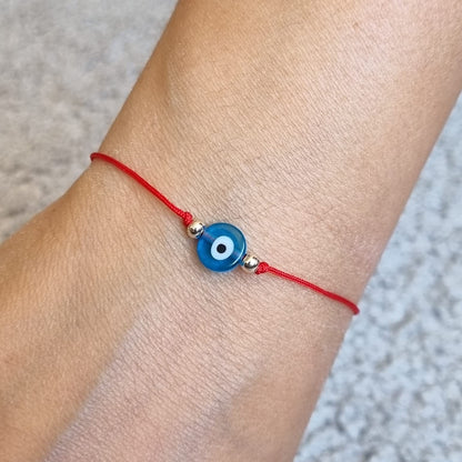 Pulsera Clásico Ojo de la Buene Suerte con Hilo Rojo para Regalar (Rojo)