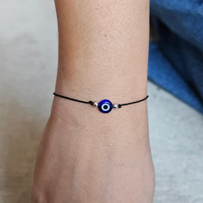 MYSTIC JEWELS - 10 Piezas Pulsera de Protección con Ojo Turco Azul Marino, Cordón Rojo Ajustable, Amuleto de la Suerte