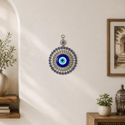 MYSTIC JEWELS - Ornamento de Pared Ojo Turco Metal con Vidrio 24 cm