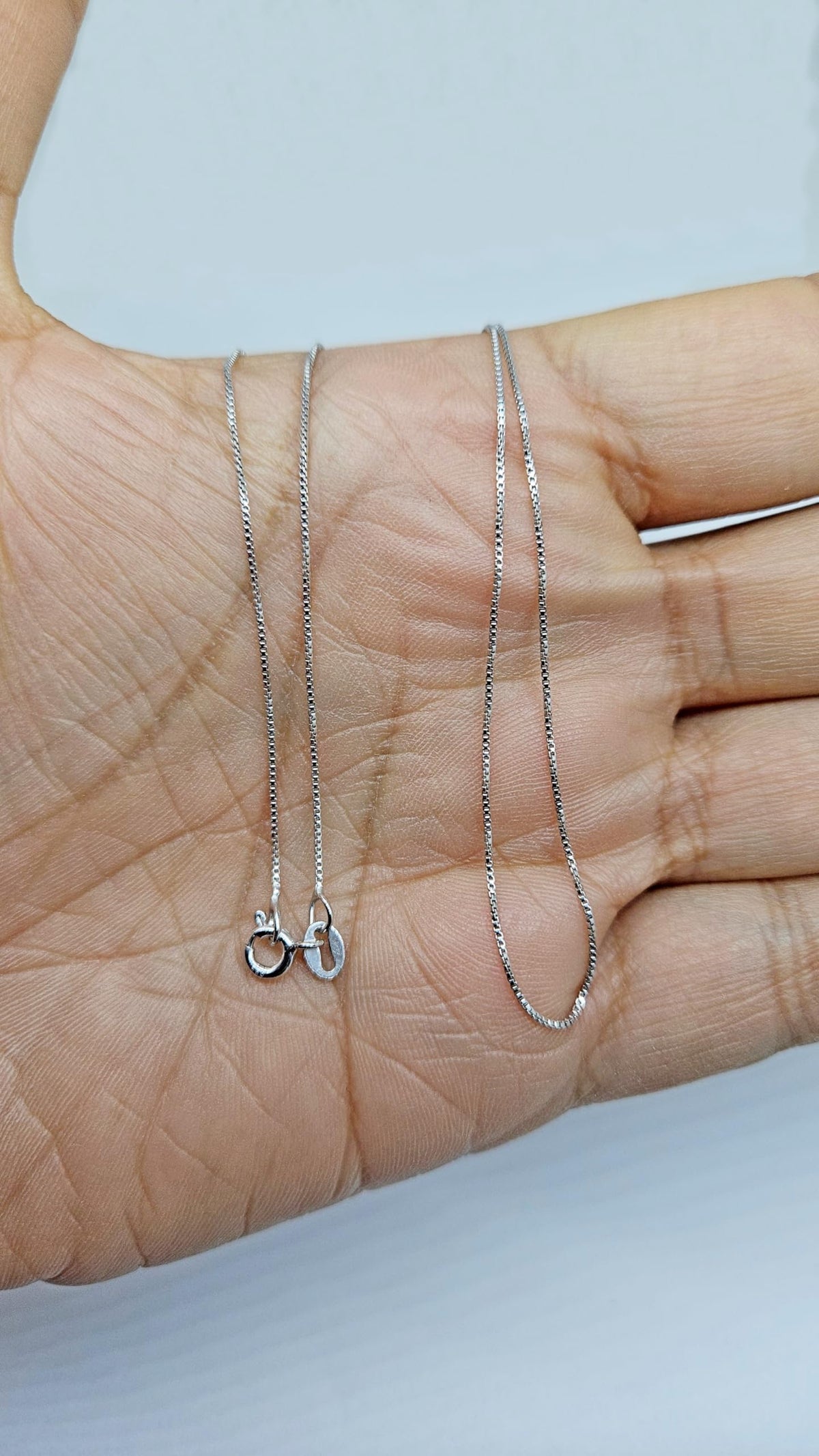 MYSTIC JEWELS - Cadena Veneciana Fina de Plata de Ley 925 con baño de Rodio, para Mujer, Disponible en 40, 45, 50, 55, 60, 70 cm