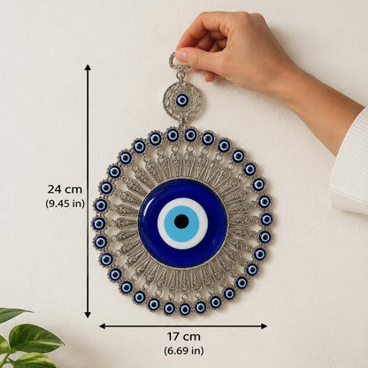 MYSTIC JEWELS - Ornamento de Pared Ojo Turco Metal con Vidrio 24 cm